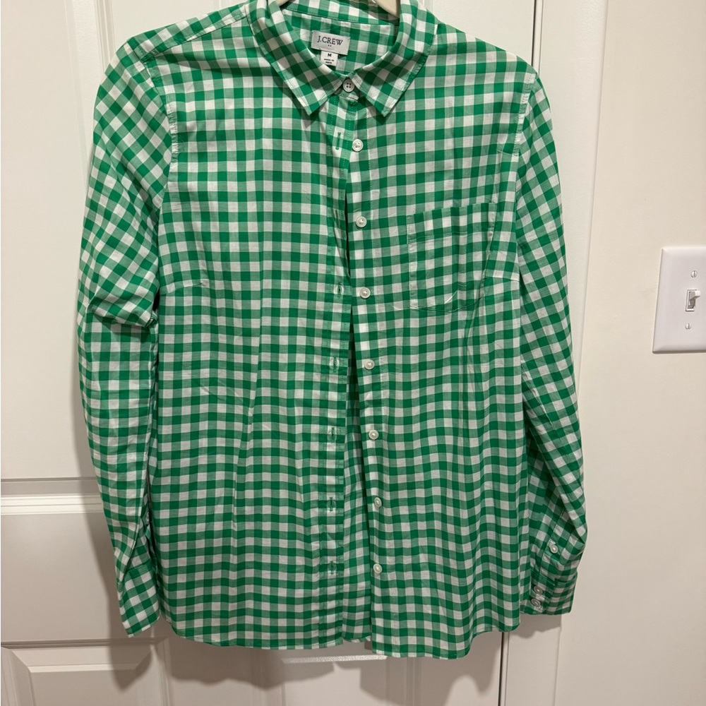 J. Crew Green Checkered women’s Shirt